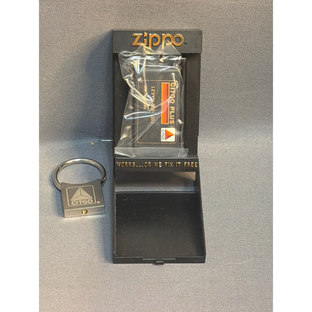 Vintage Zippo Citgo Plus Money Clip and Keychain Set with Original Box